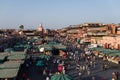 The famous Jamaa el Fna square in Marrakech, Morocco. Jemaa el-Fnaa, Djema el-Fna or Djemaa el-Fnaa is a famous square and market