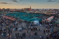 The famous Jamaa el Fna square and marketplace in Marrakech, Morocco Royalty Free Stock Photo