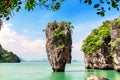 Famous James Bond island near Phuket in Thailand Royalty Free Stock Photo