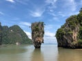 The famous James bond island Thailand, Phuket on day without people Royalty Free Stock Photo