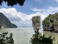 The famous James bond island Thailand, Phuket on day without people Royalty Free Stock Photo