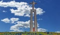 Jesus Christ monument by Tagus river in Lisbon, Portugal