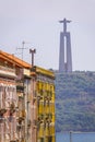Famous Jesus Christ statue on the hill of Lisbon - Cristo monument