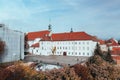 Famous Klovicevi Dvori Gallery against blue cloudy sky in Zagreb, Croatia Royalty Free Stock Photo