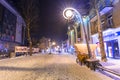 Famous Krupowki street in Zakopane at winter