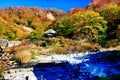 Famous Kuroyu onsen hot spring during autumn in Nyuto Onsenkyo