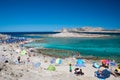 Famous La Pelosa Beach on island Sardinia Royalty Free Stock Photo
