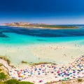 Famous La Pelosa beach on Sardinia island, Sardinia, Italy Royalty Free Stock Photo