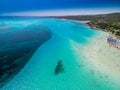 Famous La Pelosa beach with Torre della Pelosa on Sardinia island, Italy Royalty Free Stock Photo