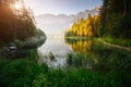 Famous lake Eibsee the best outdoor adventure vacation destinations Royalty Free Stock Photo
