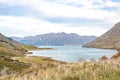 Famous Lake Hawea in Wanaka, New Zealand, south island Royalty Free Stock Photo