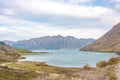 Famous Lake Hawea in Wanaka, New Zealand, south island Royalty Free Stock Photo