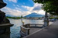 Famous Lake Lucerne called Vierwaldstatter See - LUCERNE, SWITZERLAND - JULY 14, 2022