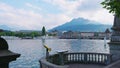 Famous Lake Lucerne called Vierwaldstatter See - LUCERNE, SWITZERLAND - JULY 14, 2022