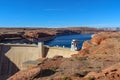 Famous Lake Powell (Glenn Canyon) Dam Near Page, Arizona, USA Royalty Free Stock Photo