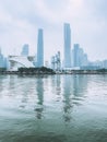 The famous landmark Canton Tower, the financial building and the beauty of the city in Guangzhou, Guangdong Province, China Royalty Free Stock Photo