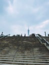 The famous landmark Canton Tower, the financial building and the beauty of the city in Guangzhou, Guangdong Province, China Royalty Free Stock Photo