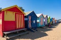 Famous landmark of colorful beach houses at Brighton beach in Melbourne, Australia Royalty Free Stock Photo