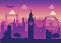 Famous landmark of England,silhouette design