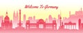 Famous landmark of Germany,travel destination with silhouette classic design