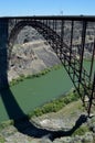 Famous landmark I. B. Perrine Memorial Bridge shadow and kayaks Twin Falls Idaho vertical Royalty Free Stock Photo