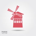 Famous landmark Moulin Rouge Paris France. Royalty Free Stock Photo