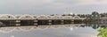 A famous landmark Napier Bridge in Chennai, India, constructed over the Coovum River