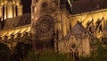 Notre Dame de Paris church cathedral nightt tilt and pan video