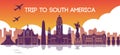 Famous landmark of south america,travel destination,silhouette d