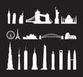 Famous landmarks cityscape