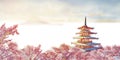 Famous landmarks of Japan in spring Royalty Free Stock Photo