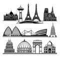 famous landmarks or travel-related elements illustration. for website or commercial use