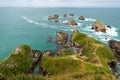 Famous landscape and lighthouse at Nugget Point, New Zealand Royalty Free Stock Photo