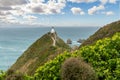 Famous landscape and lighthouse at Nugget Point, New Zealand Royalty Free Stock Photo