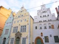 Famous landscape view of architecture The three brothers in Latvia Riga old town Royalty Free Stock Photo