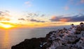 The famous of landscape view point as Sunset sky scene at Oia town on Santorini Royalty Free Stock Photo