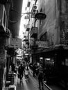 A famous laneway in Melbourne in black and white Royalty Free Stock Photo