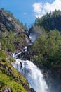 Famous Latefoss waterfall in norway