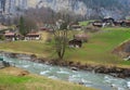 Famous Lauterbrunnen valley in Swiss Alps, Berner Oberland, Switzerland, Europe. With a famous church and