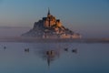 the famous Le Mont Saint-Michel tidal island , Normandy, France Royalty Free Stock Photo