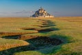 the famous Le Mont Saint-Michel tidal island , Normandy, France Royalty Free Stock Photo