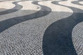 Wavy lines, floor tiles, outdoors, leal senado, macau, macao no-people, day, shadow background Royalty Free Stock Photo