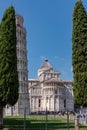 The famous leaning tower at the cathedral of Pisa Royalty Free Stock Photo