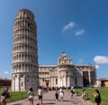 The famous leaning tower at the cathedral of Pisa Royalty Free Stock Photo