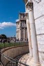 The famous leaning tower at the cathedral of Pisa
