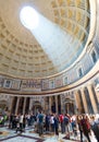 The famous light ray in Rome Pantheon Royalty Free Stock Photo