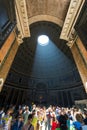 The famous light ray in Rome Pantheon Royalty Free Stock Photo