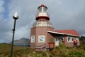 Famous lighthouse at Cape Horn - the southernmost point of the archipelago of Tierra del Fuego, washed by the waters of the Drake