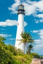 Famous lighthouse at Key Biscayne, Miami Royalty Free Stock Photo