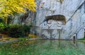 Famous Lion Monument 1820 by Bertel Thorvaldsen, Lucerne, Swit Royalty Free Stock Photo